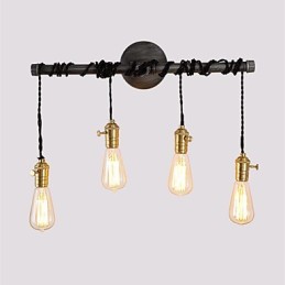 Vintage Industrielle Rohrwandleuchten mit Schalter Kreative Lichter Restaurant Cafe Bar Dekorationsbeleuchtung mit 4 Lichtern Lackiertes Finish