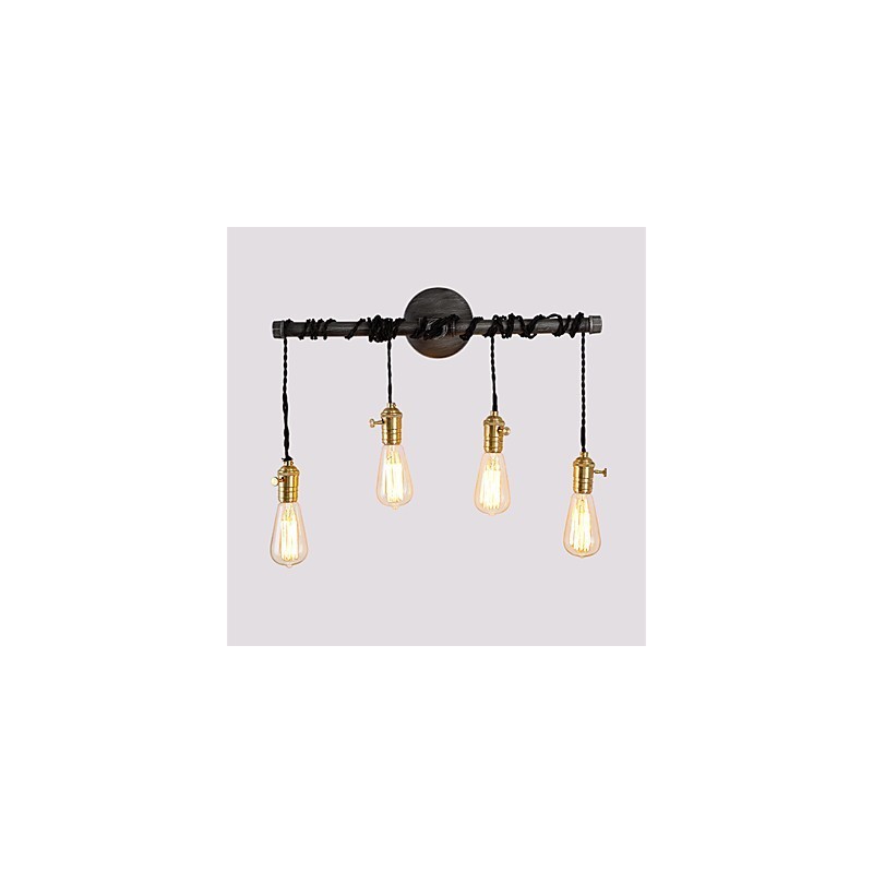 Vintage Industrielle Rohrwandleuchten mit Schalter Kreative Lichter Restaurant Cafe Bar Dekorationsbeleuchtung mit 4 Lichtern Lackiertes Finish