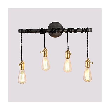 Vintage Industrielle Rohrwandleuchten mit Schalter Kreative Lichter Restaurant Cafe Bar Dekorationsbeleuchtung mit 4 Lichtern Lackiertes Finish Vintage Industrielle Rohrwandleuchten mit Schalter Kreative Lichter Restaurant Cafe Bar Dekorationsbeleuchtung mit 4 Lichtern Lackiertes Finish