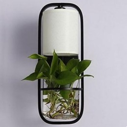 Moderne Eisen kreative Topfpflanze Glas Wandleuchte