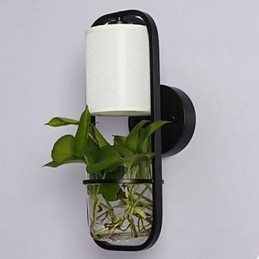 Moderne Eisen kreative Topfpflanze Glas Wandleuchte