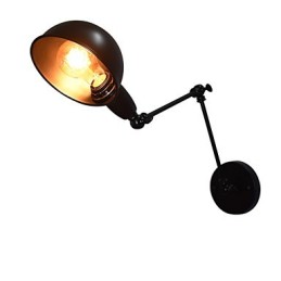 Eisen-Wandlampe, faltbar, schwarz, einfache Retro-Wandlampe, Einzelkopf, dekorative Wandlampe im europäischen Stil