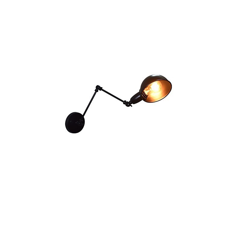 Eisen-Wandlampe, faltbar, schwarz, einfache Retro-Wandlampe, Einzelkopf, dekorative Wandlampe im europäischen Stil