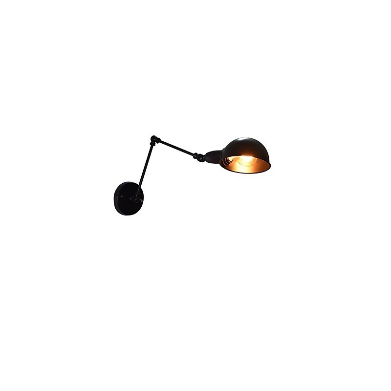 Eisen-Wandlampe, faltbar, schwarz, einfache Retro-Wandlampe, Einzelkopf, dekorative Wandlampe im europäischen Stil