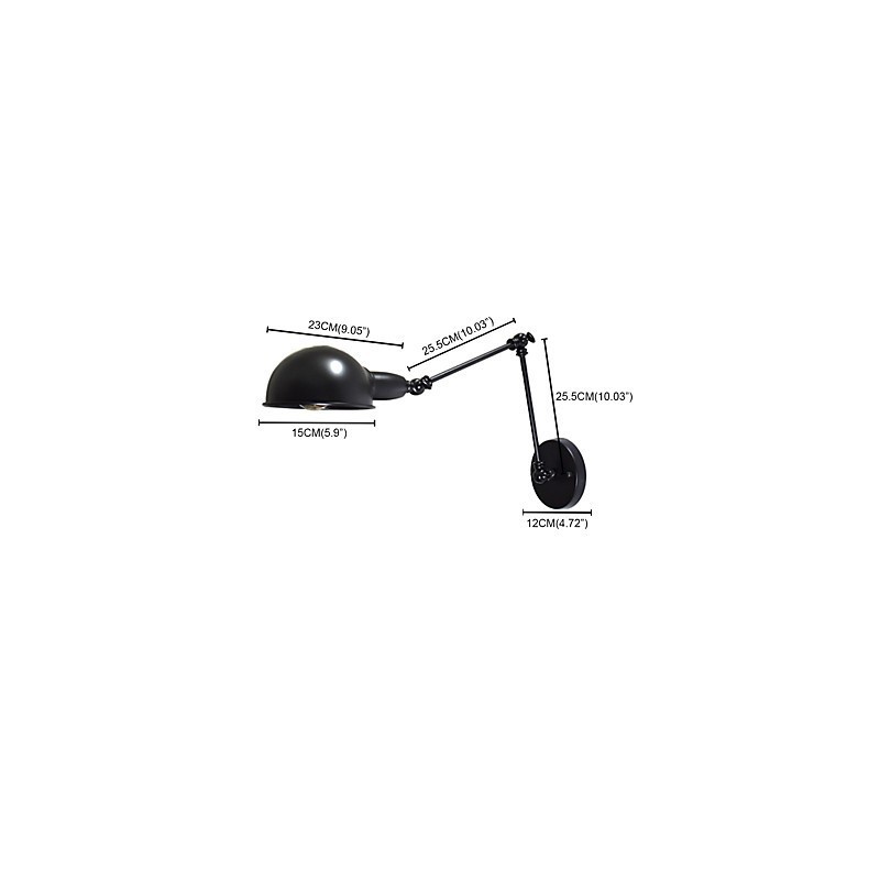 Eisen-Wandlampe, faltbar, schwarz, einfache Retro-Wandlampe, Einzelkopf, dekorative Wandlampe im europäischen Stil