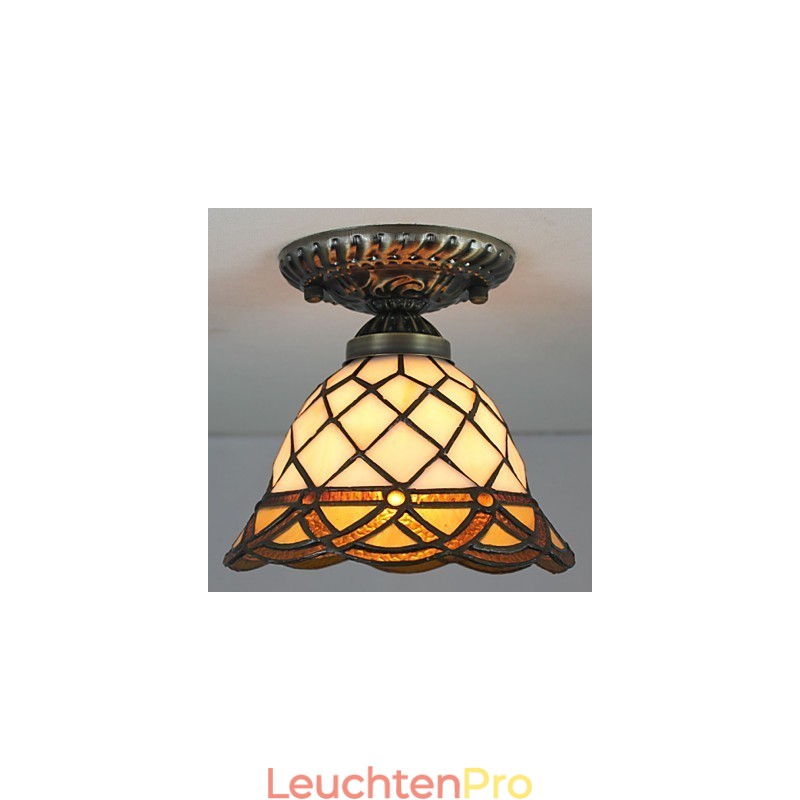 Europäische ländliche kreative Kunst Buntglas absorbieren Kuppellampe Licht
