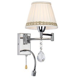 Moderne zeitgenössische rustikale Lodge Moderne zeitgenössische Landhaus-Chrom-Funktion für Kristall-Schwenkarm-Wandlampe