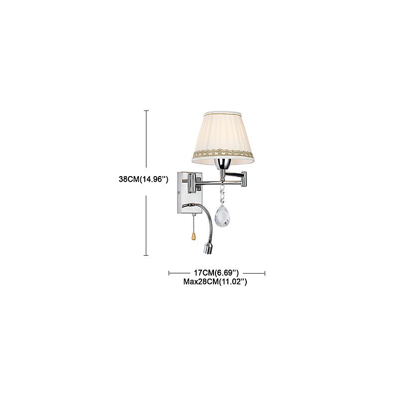 Moderne zeitgenössische rustikale Lodge Moderne zeitgenössische Landhaus-Chrom-Funktion für Kristall-Schwenkarm-Wandlampe