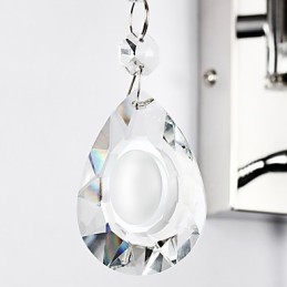 Moderne zeitgenössische rustikale Lodge Moderne zeitgenössische Landhaus-Chrom-Funktion für Kristall-Schwenkarm-Wandlampe