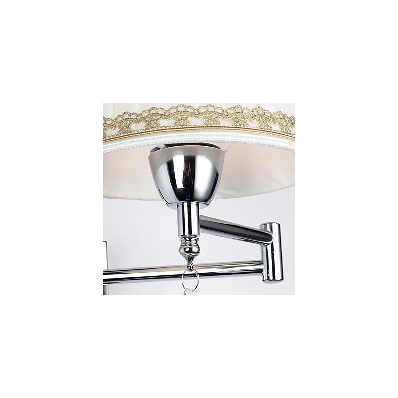 Moderne zeitgenössische rustikale Lodge Moderne zeitgenössische Landhaus-Chrom-Funktion für Kristall-Schwenkarm-Wandlampe