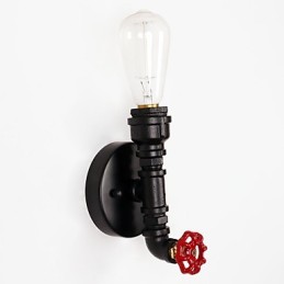 Rustikale Lodge, modernes, zeitgenössisches Landhaus-Retro-Malerei-Feature für Uplight-Wandleuchten im Mini-Stil