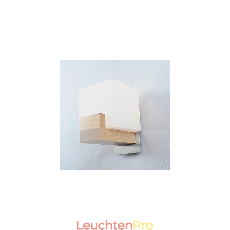 Einfache Wandlampe, Nachttischlampe mit Glasschirm und Massivholz für Schlafzimmer, Kommode, Wohnzimmer, Babyzimmer, Studentenwohnheim, Couchtisch, Bücherregal
