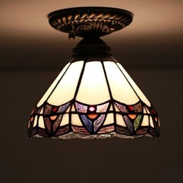 Europäische ländliche kreative Kunst Buntglas absorbieren Kuppellampe Licht