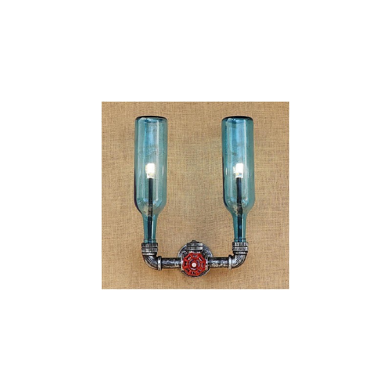 Retro Industrielle Wind Schalter Wasserflasche Wandleuchte Wandleuchte Blau