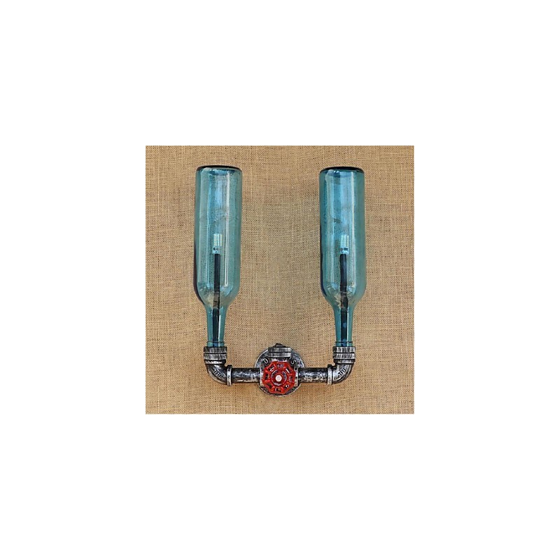 Retro Industrielle Wind Schalter Wasserflasche Wandleuchte Wandleuchte Blau