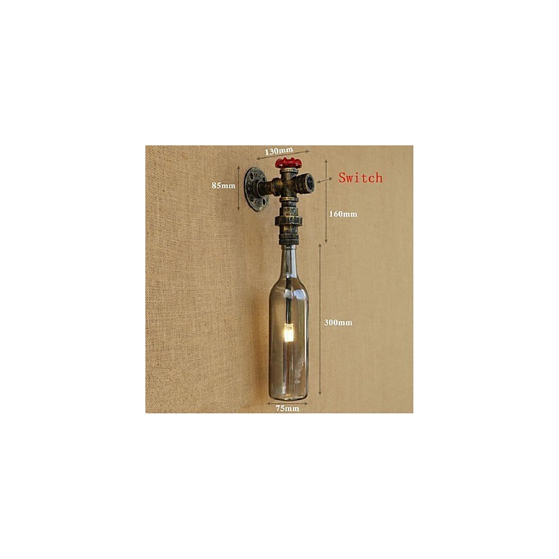 Rauchgraue Wasserflaschen-Wandlampe