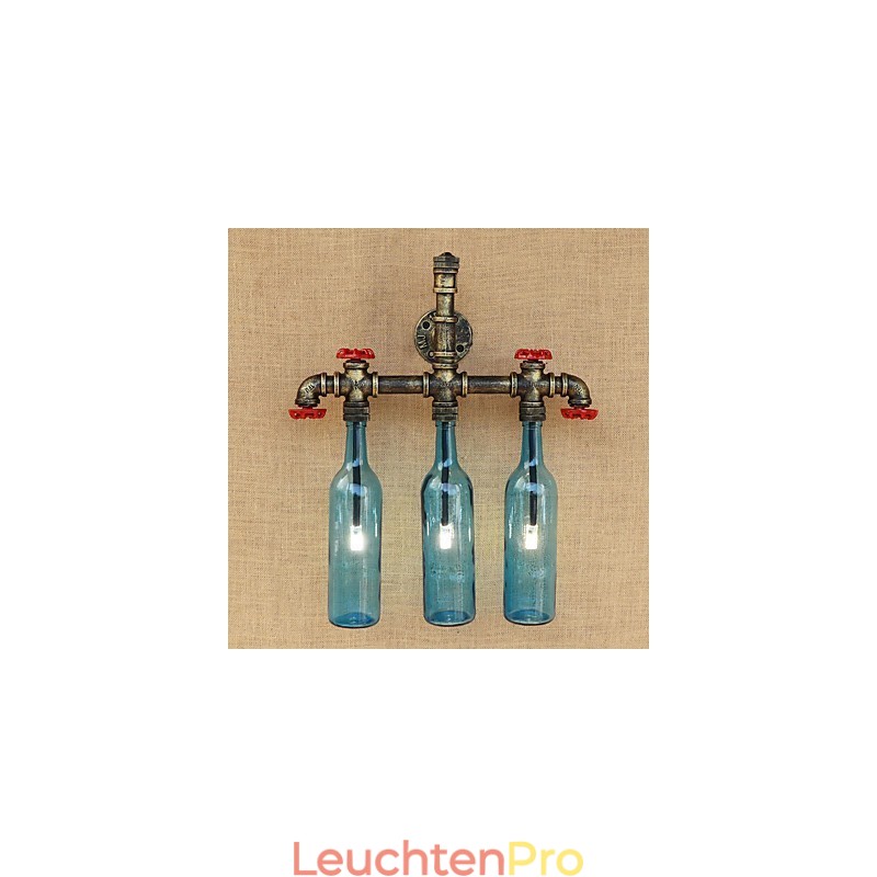 Retro Industrielle Wind Schalter Wasserflasche Wandleuchte Wandleuchte Blau