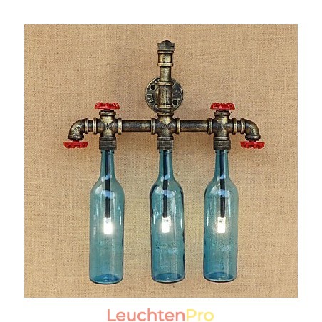Retro Industrielle Wind Schalter Wasserflasche Wandleuchte Wandleuchte Blau Retro Industrielle Wind Schalter Wasserflasche Wandleuchte Wandleuchte Blau