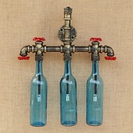 Retro Industrielle Wind Schalter Wasserflasche Wandleuchte Wandleuchte Blau