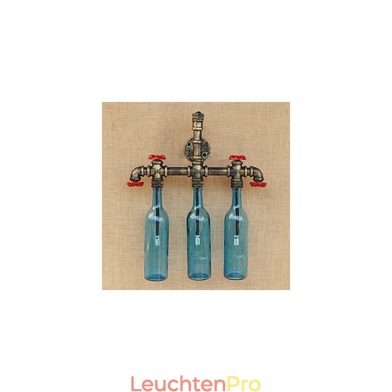 Retro Industrielle Wind Schalter Wasserflasche Wandleuchte Wandleuchte Blau