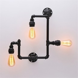 3 Köpfe Vintage Industrielle Rohr Wandleuchten Schwarz Kreative Lichter Restaurant Cafe Bar Dekoration Beleuchtung