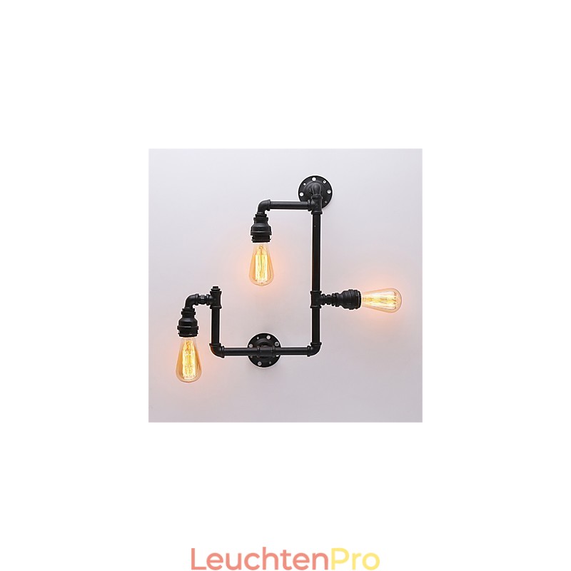 3 Köpfe Vintage Industrielle Rohr Wandleuchten Schwarz Kreative Lichter Restaurant Cafe Bar Dekoration Beleuchtung