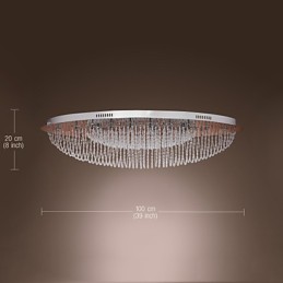 Moderne zeitgenössische Kristall Chrom Metall Unterputz