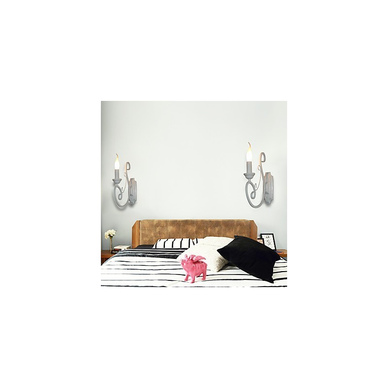 Kerzenlampe Nachttischlampe Wandlampe Eisenkorridor Kreative Pastorale Spiegellampe