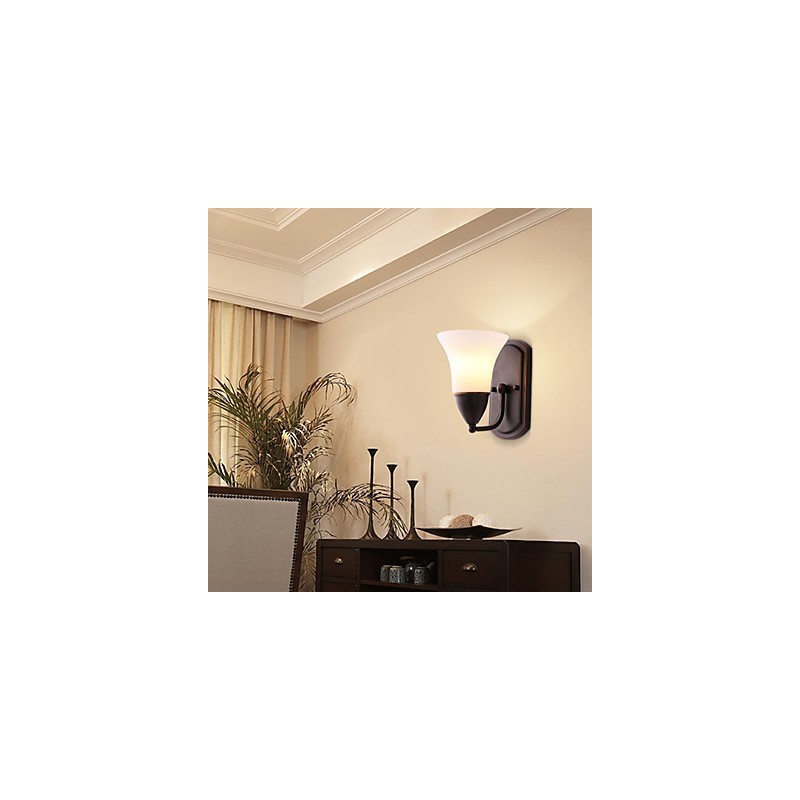 Rustic Lodge Wandleuchter mit schwarzem Oxid-Finish, Funktion zum Schutz der Augen, Umgebungslicht