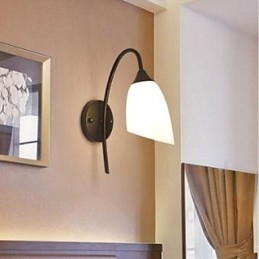 Schwarze amerikanische einfache Schlafzimmerlampe, Angel-Nachttisch-Wandlampe