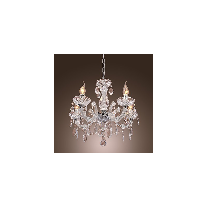 Upligh Chrom Deckenleuchte Kerze Licht Acryl Leuchte Kronleuchter Anhänger