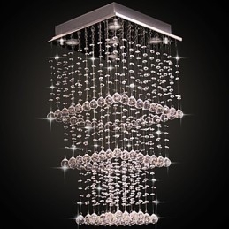 Moderne zeitgenössische Kristall galvanisierte Metall Flush Mount