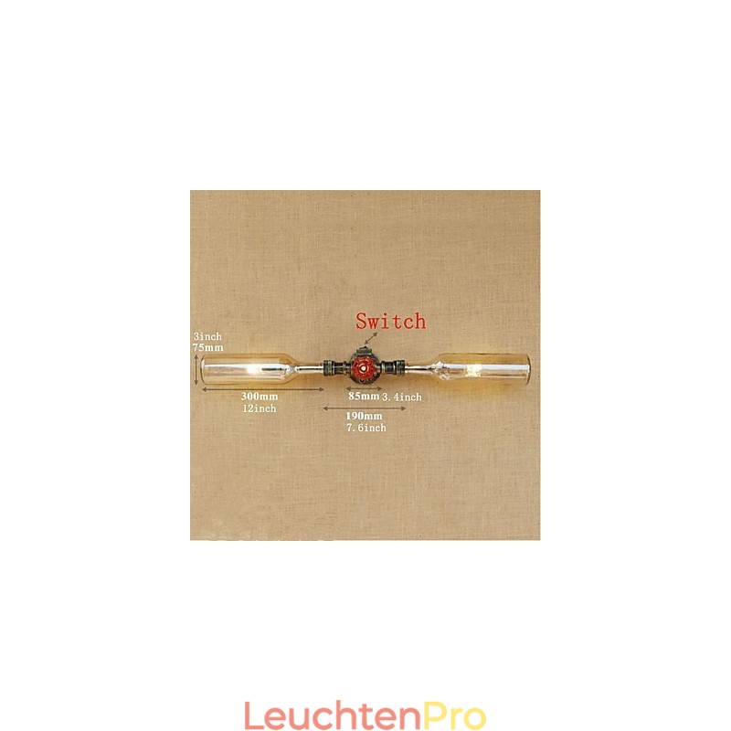 Retro American Village Creative Industry Wind Designer Wasserflasche Wandleuchte Wandleuchte Bernstein