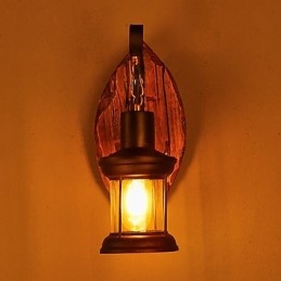 Einkopf-Industrie-Vintage-Retro-Wandleuchte aus Holz und Metall, Farbe zum Dekorieren von Wandleuchten im Home-Hotel-Korridor