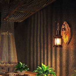 Einkopf-Industrie-Vintage-Retro-Wandleuchte aus Holz und Metall, Farbe zum Dekorieren von Wandleuchten im Home-Hotel-Korridor