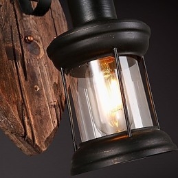 Einkopf-Industrie-Vintage-Retro-Wandleuchte aus Holz und Metall, Farbe zum Dekorieren von Wandleuchten im Home-Hotel-Korridor