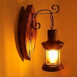 Einkopf-Industrie-Vintage-Retro-Wandleuchte aus Holz und Metall, Farbe zum Dekorieren von Wandleuchten im Home-Hotel-Korridor