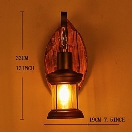 Einkopf-Industrie-Vintage-Retro-Wandleuchte aus Holz und Metall, Farbe zum Dekorieren von Wandleuchten im Home-Hotel-Korridor
