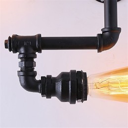 Vintage Industrielle Rohrwandleuchten Schwarze kreative Lichter Restaurant Cafe Bar Dekorationsbeleuchtung mit 3 Lichtern lackiert