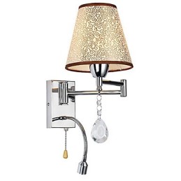 Wandlampe für Schlafzimmer Leselampe Stofflampe Modern Zeitgenössisch Landhaus Chrom Funktion für Kristall Schwenkarm