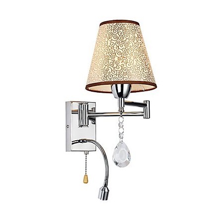 Wandlampe für Schlafzimmer Leselampe Stofflampe Modern Zeitgenössisch Landhaus Chrom Funktion für Kristall Schwenkarm Wandlampe für Schlafzimmer Leselampe Stofflampe Modern Zeitgenössisch Landhaus Chrom Funktion für Kristall Schwenkarm