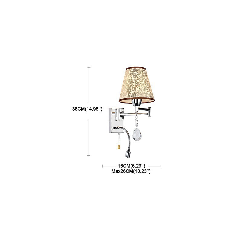 Wandlampe für Schlafzimmer Leselampe Stofflampe Modern Zeitgenössisch Landhaus Chrom Funktion für Kristall Schwenkarm