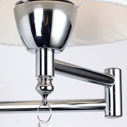Wandlampe für Schlafzimmer Leselampe Stofflampe Modern Zeitgenössisch Landhaus Chrom Funktion für Kristall Schwenkarm