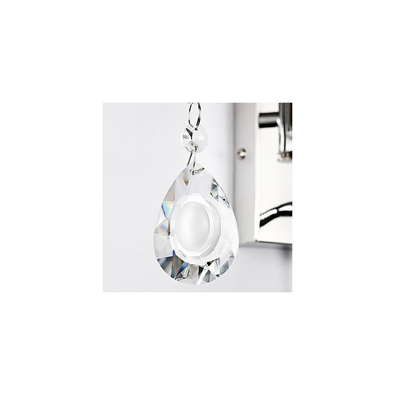 Wandlampe für Schlafzimmer Leselampe Stofflampe Modern Zeitgenössisch Landhaus Chrom Funktion für Kristall Schwenkarm