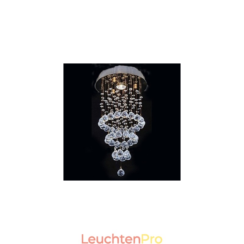 Moderne zeitgenössische Kristall galvanisierte Metall Flush Mount