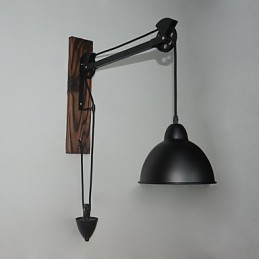 Amerikanischen land stil wand lampe retro kreative Holz pulley wand lampe