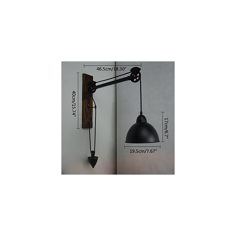 Amerikanischen land stil wand lampe retro kreative Holz pulley wand lampe