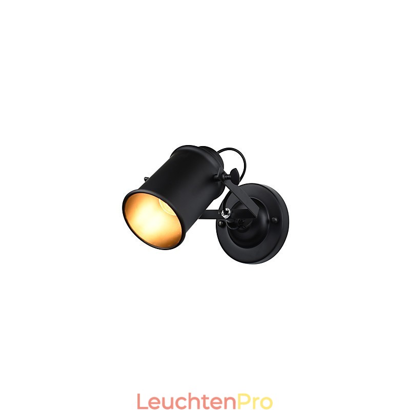 Wandleuchte aus lackiertem Stahl, dumme schwarze amerikanische Kaffeedekoration, Retro-Wandleuchte, Lichtschwertlampe an der Wand
