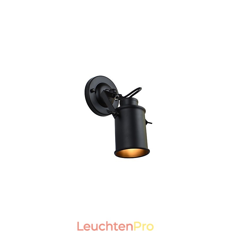 Wandleuchte aus lackiertem Stahl, dumme schwarze amerikanische Kaffeedekoration, Retro-Wandleuchte, Lichtschwertlampe an der Wand