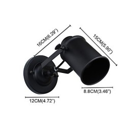 Wandleuchte aus lackiertem Stahl, dumme schwarze amerikanische Kaffeedekoration, Retro-Wandleuchte, Lichtschwertlampe an der Wand